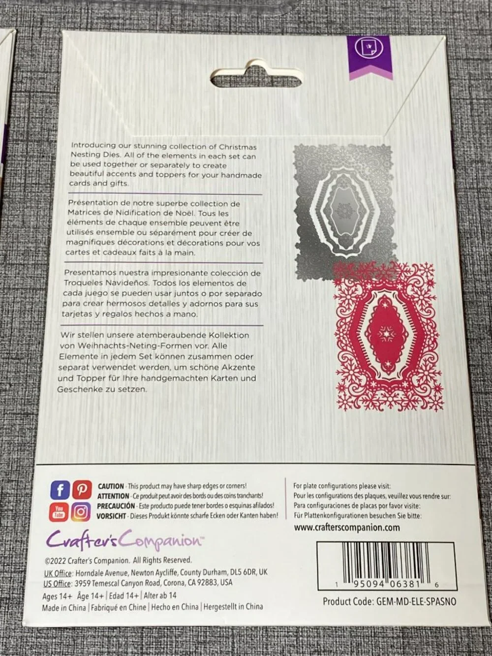 NEW Crafters Companion 3pc Lot Sparkling Snowflake & Baubles & Emboss Folder